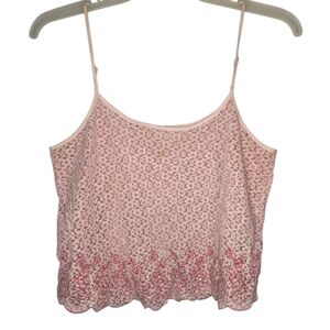MINE Lace Pink Cami Size Large